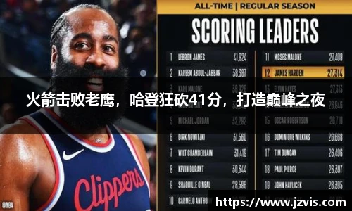 火箭击败老鹰，哈登狂砍41分，打造巅峰之夜